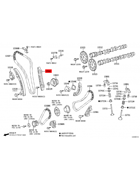 Dämpfer oder Kettenspanner N-2, für Toyota Hilux Revo (GDJ) - Original Toyota Land Cruiser