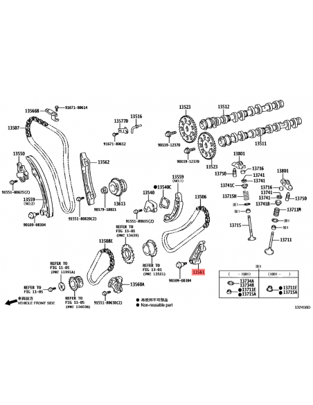 Dämpfer oder Kettenspanner N-1 für Toyota Hilux Revo (GDJ) - Original Toyota Land Cruiser