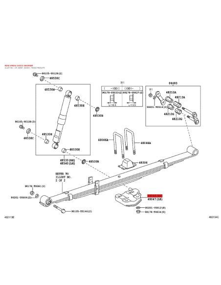 Supporto inferiore balestra per staffe a U Toyota Hilux Vigo - originale Toyota Land Cruiser