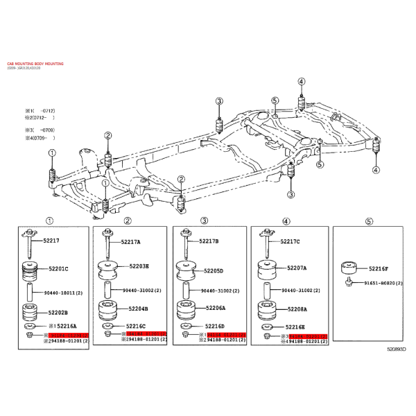 Nut, body silentblock J12 / FJ Cruiser -...