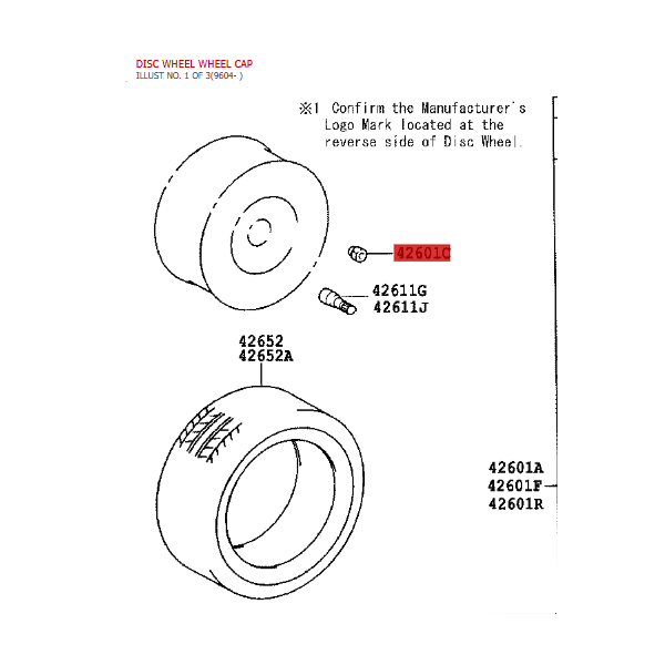 Dado ruota in acciaio (12x1.50), Per Toyota...