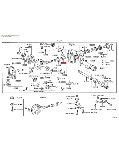 Espaciador diferencial avant/arrière - Original Toyota Land Cruiser