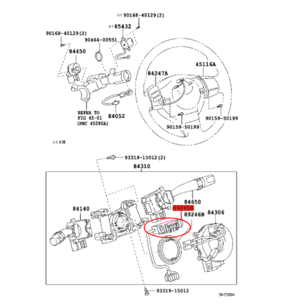 SENSOR DE GIRO VOLANTE FJ CRUISER ORIGINAL TOYOTA
