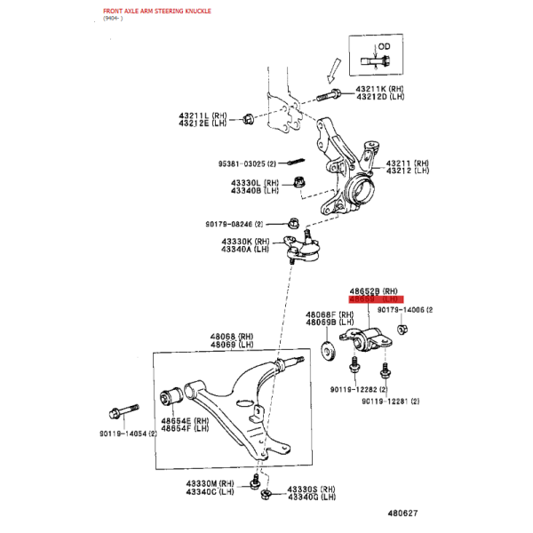 Lower Front Left Control Arm Silentblock (rear...