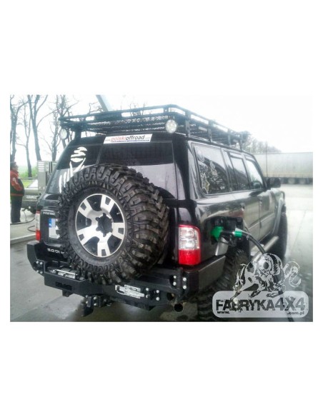 Parachoques trasero de acero reforzado (con soporte de winch) Nissan Patrol Y61 (97 - 12) - Fabryka 4x4