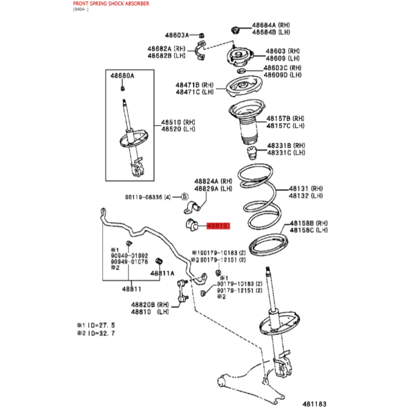Silentblock U front stabilizer bar (22mm) RAV4...
