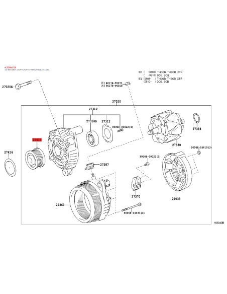 Puleggia alternatore per Toyota Hilux Vigo - Originale Toyota Land Cruiser
