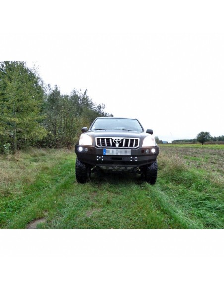 Para-choque dianteiro de aço reforçado Toyota Land Cruiser J12 VX / VXL (com aletas) - Fabryka 4x4