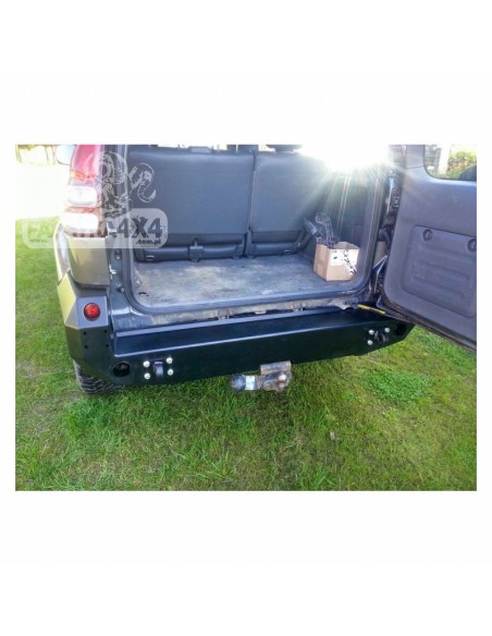 Parachoques trasero de acero reforzado Toyota Land Cruiser J12 (3 puertas) con aletines - Fabryka 4x4