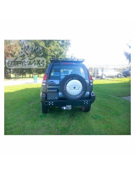 Parachoques trasero de acero reforzado Toyota Land Cruiser J12 (3 puertas) con aletines - Fabryka 4x4