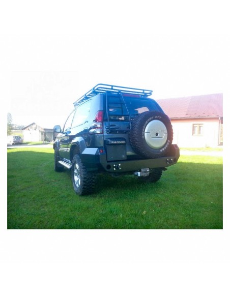 Para-choques traseiro de aço reforçado Toyota Land Cruiser J12 (3 portas) com alargadores - Fabryka 4x4