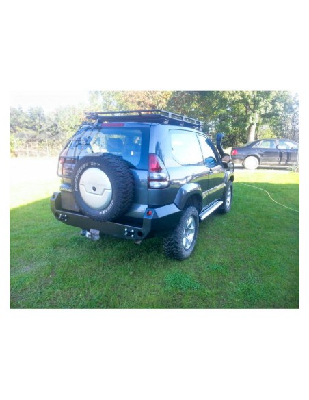 Para-choques traseiro de aço reforçado Toyota Land Cruiser J12 (3 portas) com alargadores - Fabryka 4x4