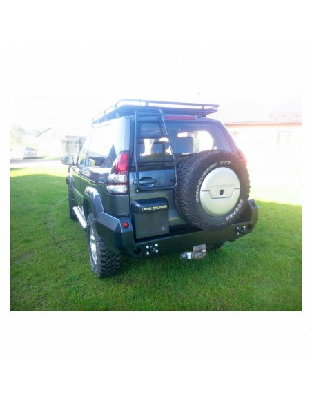 Parachoques trasero de acero reforzado Toyota Land Cruiser J12 (3 puertas) con aletines - Fabryka 4x4
