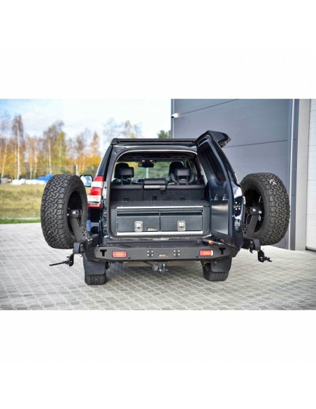 Rear long steel bumper reinforced with LED lights Toyota Land Cruiser J15 (2013-2017) - Fabryka 4x4