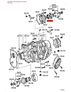 Retainer transfer case rear propeller shaft output J6/7... 2