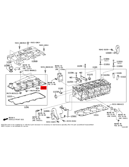 Ventildeckeldichtung zum Injektor, für Toyota Land Cruiser J15 / Hilux (Euro 5) - Original Toyota Land Cruiser