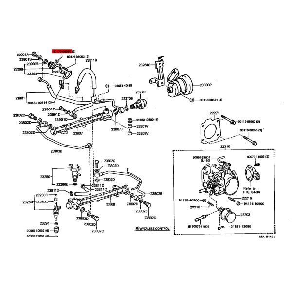 Dado di serraggio tubo iniettore, Per Toyota...