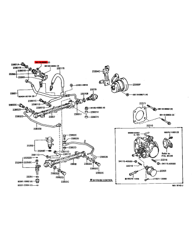 Injector pipe clamp nut J8 - Original Toyota...