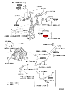 Abrazadera für die 6 Einspritzrohre J8 - Original Toyota... 2
