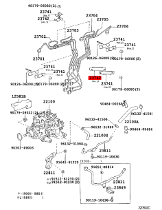 Clamp with screws for the 6 injector pipes Toyota Land... 2