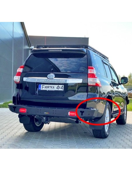 Heckstoßstange aus verstärktem Stahl mit LED-Leuchten (Kurze Seiten) für den Toyota Land Cruiser J15 (2013-2017) - Fabryka 4x4