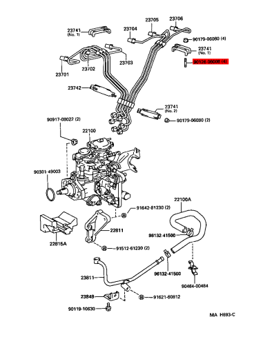 Injector tube clamp for J8 (24-valve) -...
