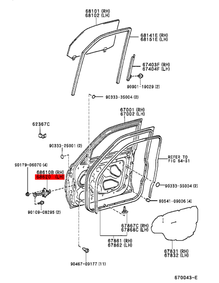 Front left door brake, for Toyota Land Cruiser J9 - Original Toyota Land Cruiser