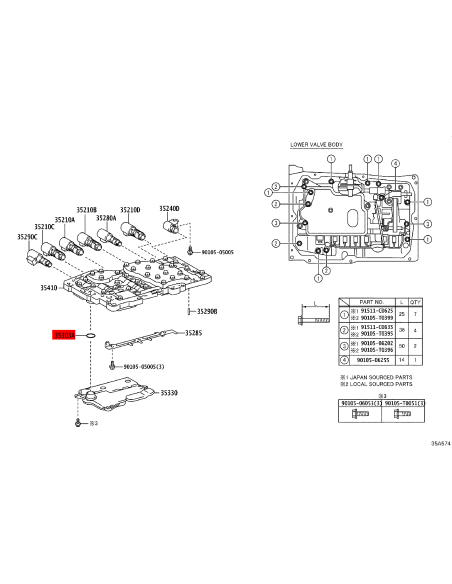 Torique boîte automatique pour Toyota land cruiser J15 / Hilux Revo (6 vitesses) - Original Toyota Land Cruiser