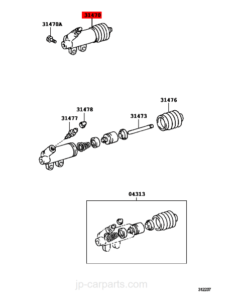 Bombin / receptor embrague para Toyota land cruiser J8 (anterior al 1992) - Original Toyota Land Cruiser