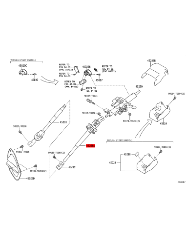 Sliding steering column with coupling for...