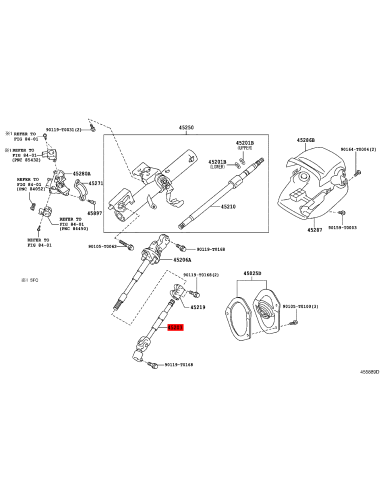 Intermediate steering column for Toyota Hilux...