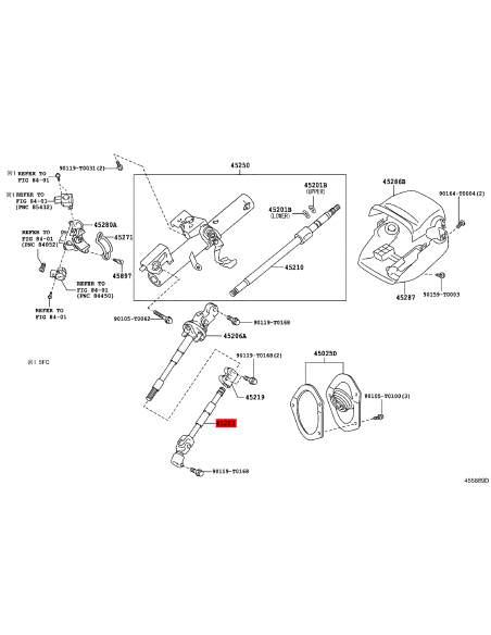 Intermediate steering column for Toyota Hilux Vigo (after 2011) - Original Toyota Land Cruiser