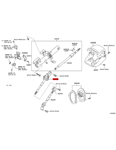 Sliding steering column with coupling for...
