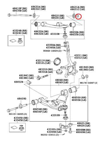 TUERCA TRAPECIO SUPERIOR  J12/15 ORIGINAL TOYOTA LAND CRUISER