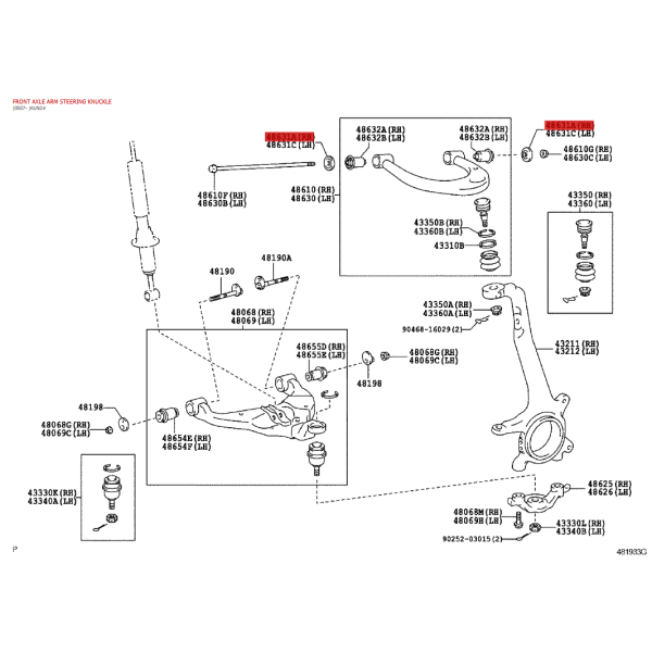 Arandela für die obere Trapeze Toyota Hilux...
