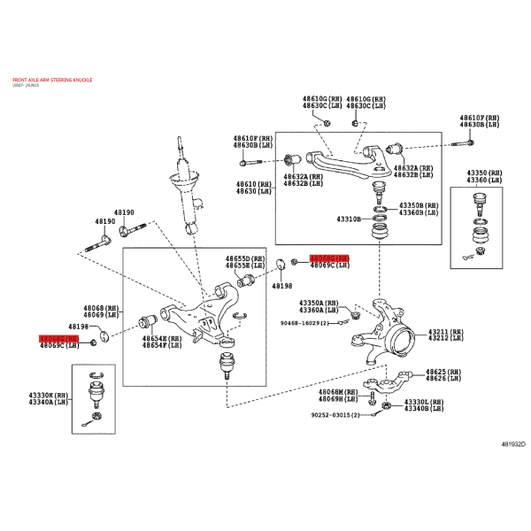 Tuerca parafuso trapézio inferior para Toyota...