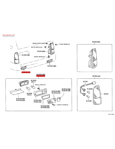 Lower left rear light for Toyota Land Cruiser...