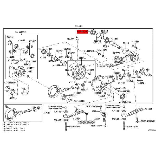 Reten Differenzial Vorderachse Toyota Hilux...