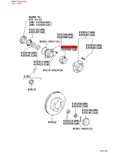 Reten Radnabe vorne für Toyota Hilux Vigo/Revo - Original Toyota Land Cruiser