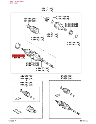 Reten homocinética delantera para Toyota Hilux...