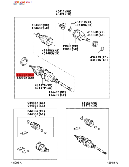 Reten homocinética delantera para Toyota Hilux Vigo/Revo - Original Toyota Land Cruiser