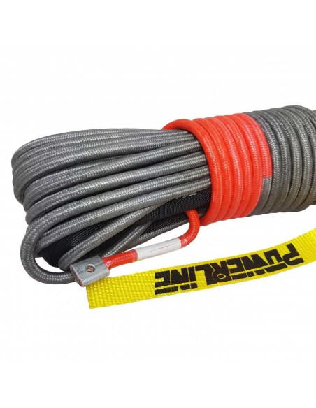Synthetic dyneema reinforced cable viperope (double protection) 12mm x 28m 12,300kg gray color - Powerline