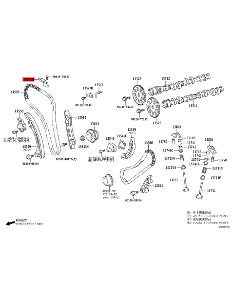 Guide de chaîne de distribution pour Toyota Hilux Revo (GDJ) - Original Toyota Land Cruiser