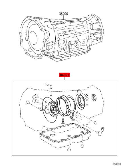 Kit Dichtungen für die Automatikgetriebeüberholung für Toyota Land Cruiser J15/Hilux Revo (6-Gang) - Original Toyota Land Cruise