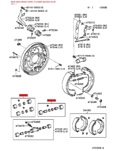 Repair kit for 2 rear brake cylinders for Toyota Hilux -... 2