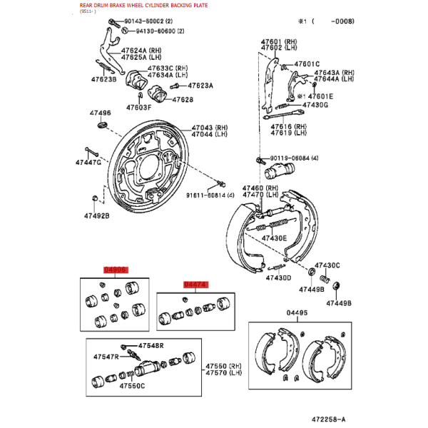 Kit de réparation 2 cylindres de frein arrière...