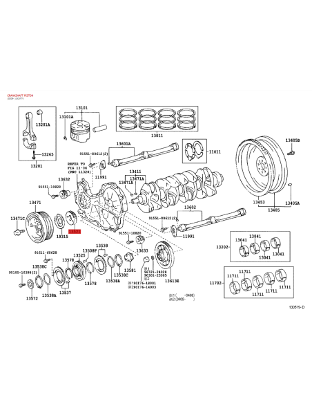 Piñonverteilung, Kurbelwelle für Toyota Land Cruiser J9 / 12 / 15 / Toyota Hilux- Original Toyota Land Cruiser