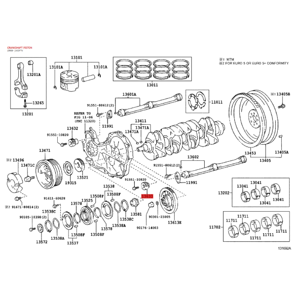 Gear, balance shaft drive, NO.2, for Toyota...