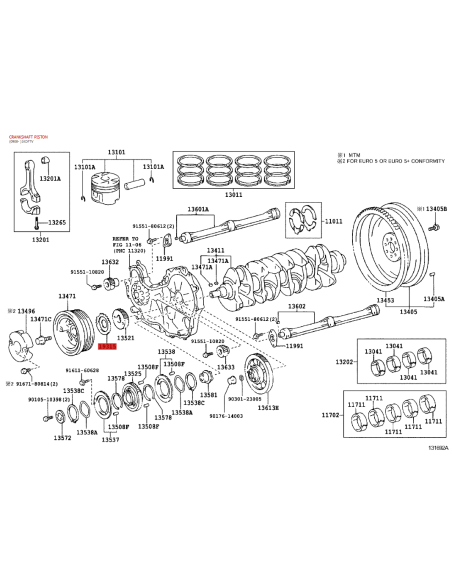 Platte für Kurbelwellenwinkelsensor, NO.1, für Toyota Land Cruiser J9 / 12 / 15 / Hilux - Original Toyota Land Cruiser