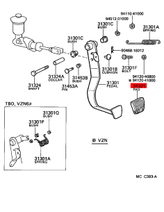 Gummi Brems- oder Kupplungspedal, für Toyota Land Cruiser... 2